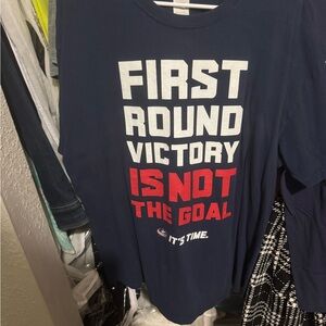 Columbus blue jackets- Navy Blue Graphic Tee - First Round Victory